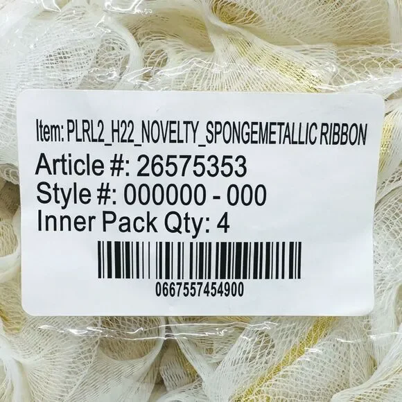 Bath & Body Works Metallic Gold Ribbon Loofah Sponges - Set of 4 - Picture 3 of 3